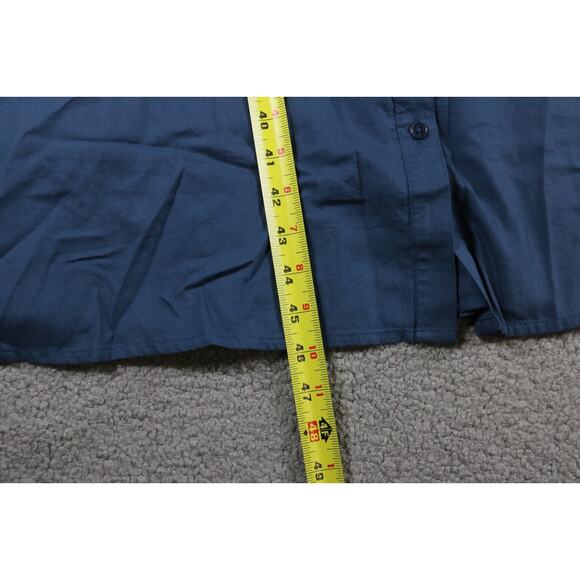 New Pact Dress Medium Blue Organic Cotton Sunset Lightweight Belted Midi Sample - Picture 12 of 15